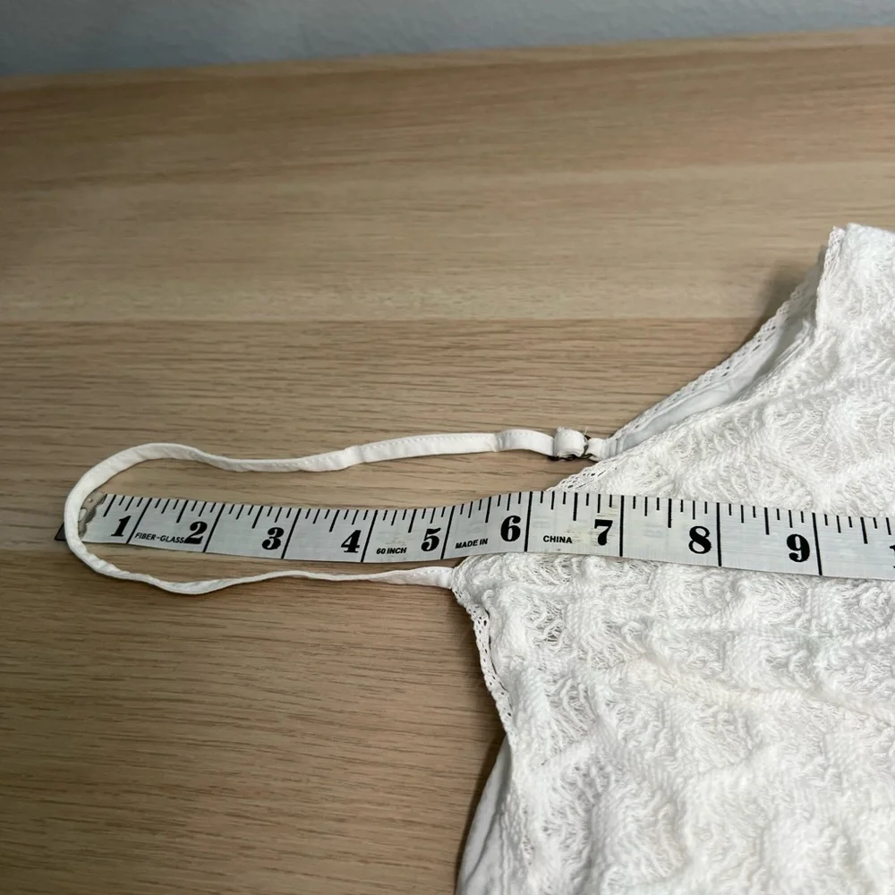 Anthropologie White Crochet Ruffled Midi Dress Women’s Large - Picture 12 of 13
